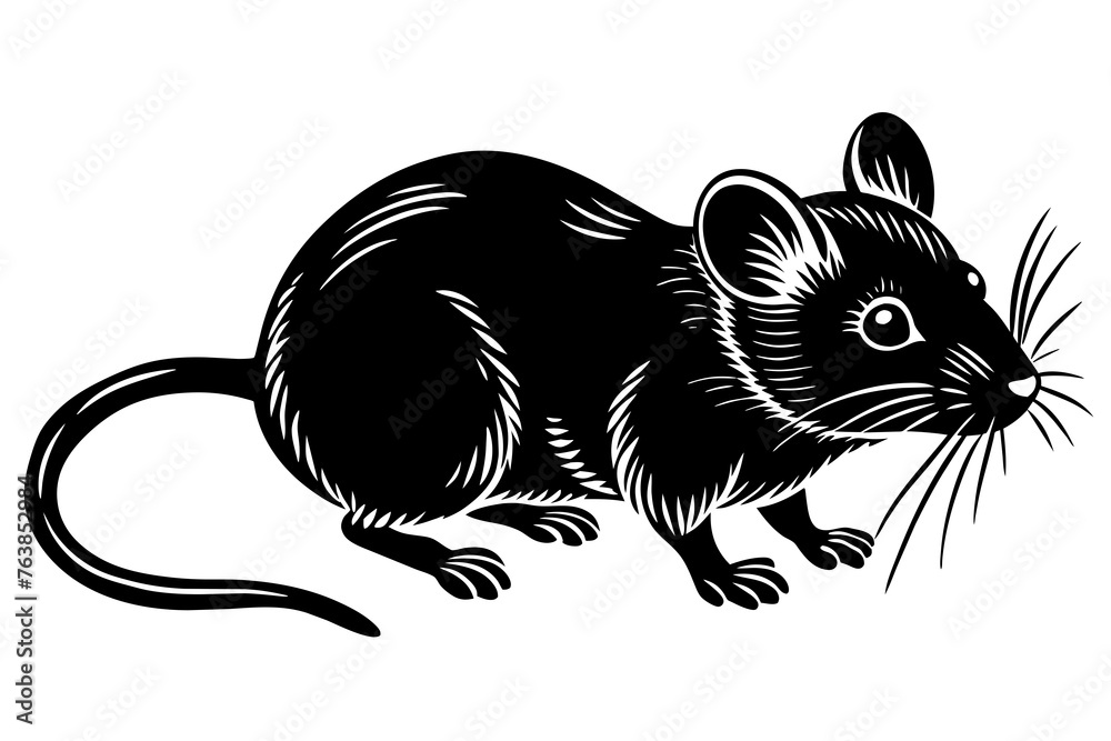 Fototapeta premium mouse silhouette vector and illustration