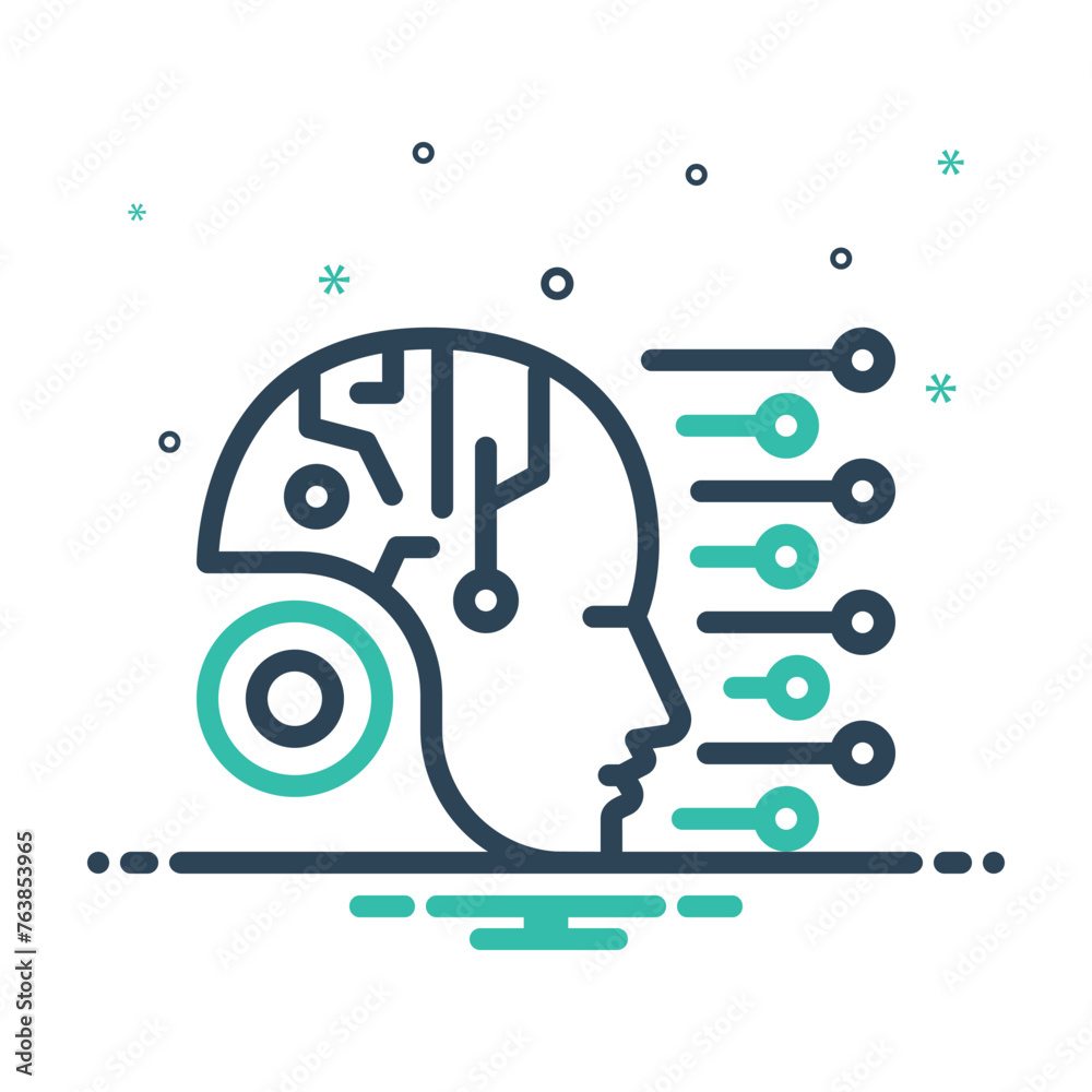 Obraz premium Mix icon for machine learning