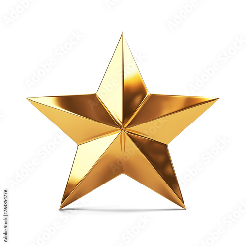 golden star isolated on white