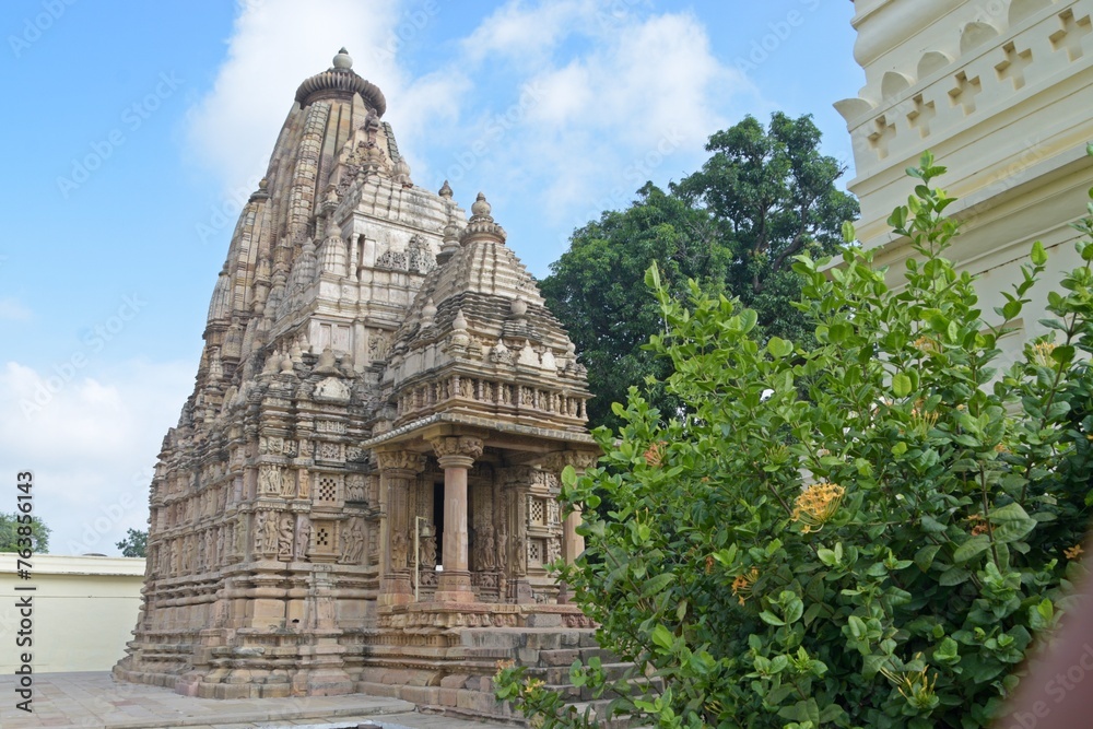 Intricate Architecture of Ancient Temple Parshvanatha temple, Khajuraho, Madhya Pradesh, India