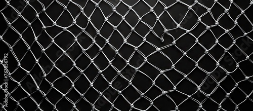 A close up of a chain link fence against a dark backdrop photo