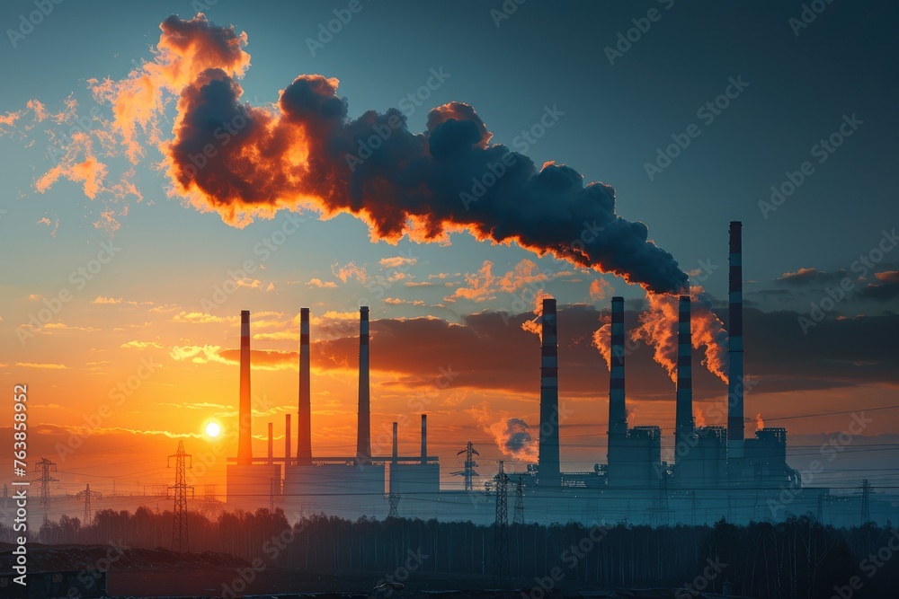 Air pollution from industries process professional photography