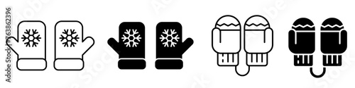 Mittens icon vector set. Winter illustration sign collection. Cloth symbol or logo.