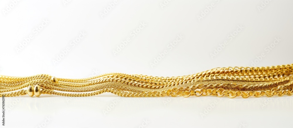 Close-up of a gold chain belt with a clasp Close-up of a gold chain belt with a clasp