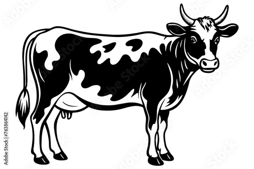 the cow silhouette vector and illustration