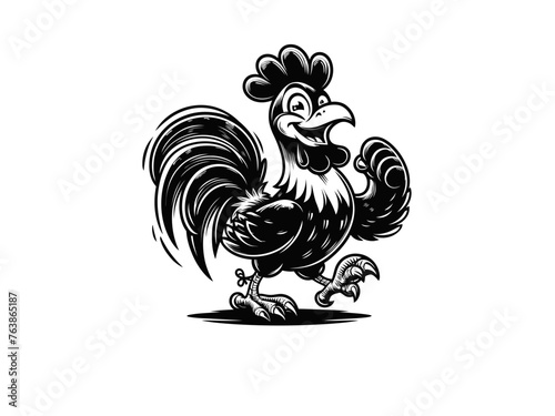 Feathered Charm: Chicken Farm Animal Vector Illustration