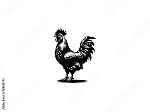 Feathered Charm: Chicken Farm Animal Vector Illustration