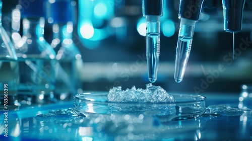 Laboratory research and development concept. Biotechnology, biochemistry, genetics and medicine. photo