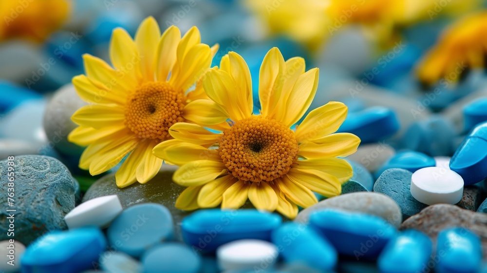 Yellow daisies and pills Yellow daisies and pills
