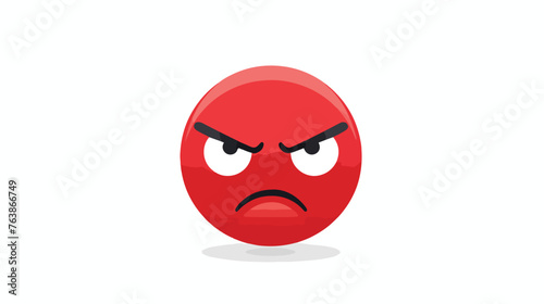 Emoji angry icon. Simple line outline vector of cart