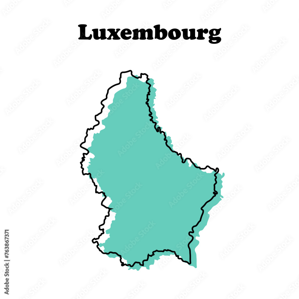 Stylized simple tosca outline map of Luxembourg