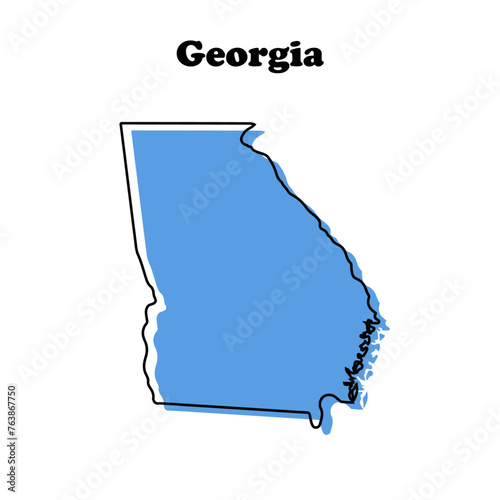 Stylized simple blue outline map of Georgia