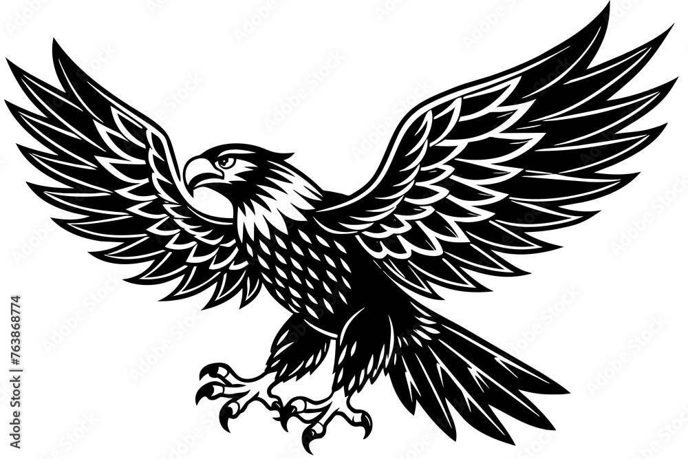 Obraz premium Eagle silhouette vector and illustration