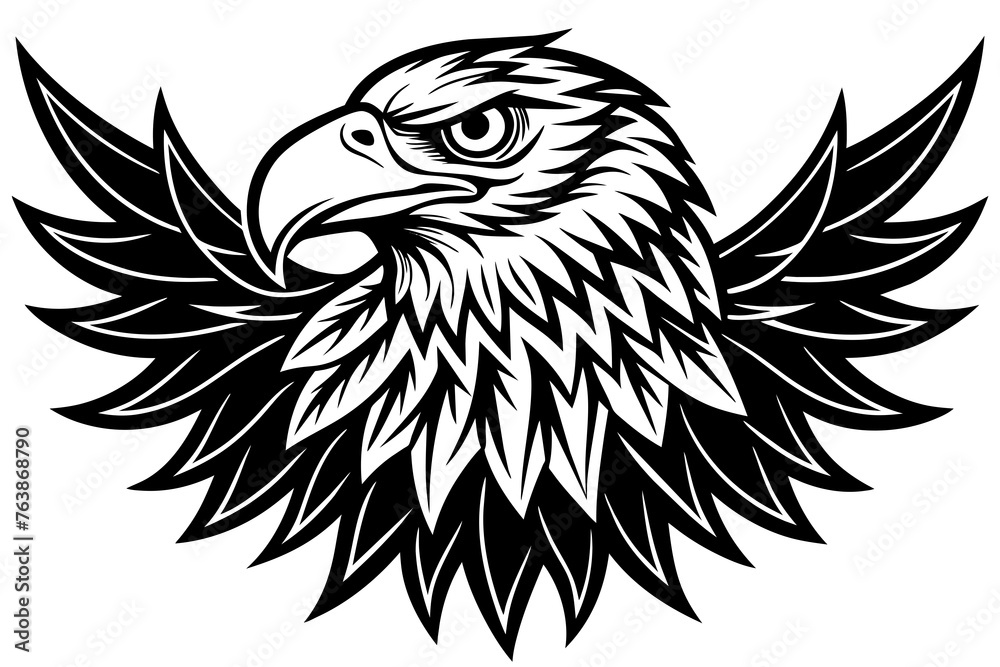 Eagle  silhouette  vector and illustration