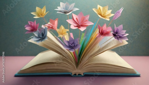 open book with flowers