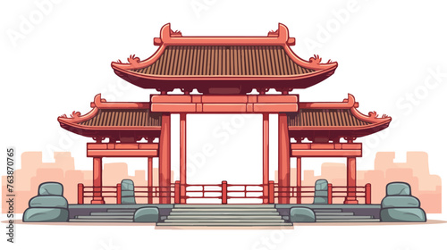 Gate as Symbolic Entrance at Shinto Shrine and Chinese