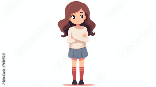 Girl flat vector isolated on white background 