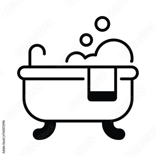 Bathtub  icon editable stock vector illustration.