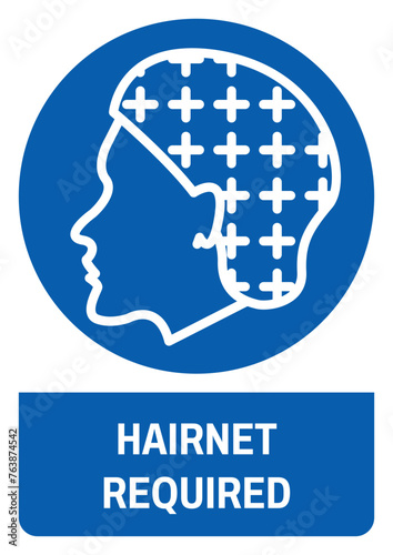 ISO mandatory safety signs hairnet required size a4/a3/a2/a1