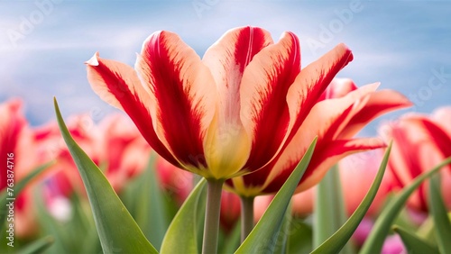 Generative Ai Closeup Shot Of A Tulip Flower