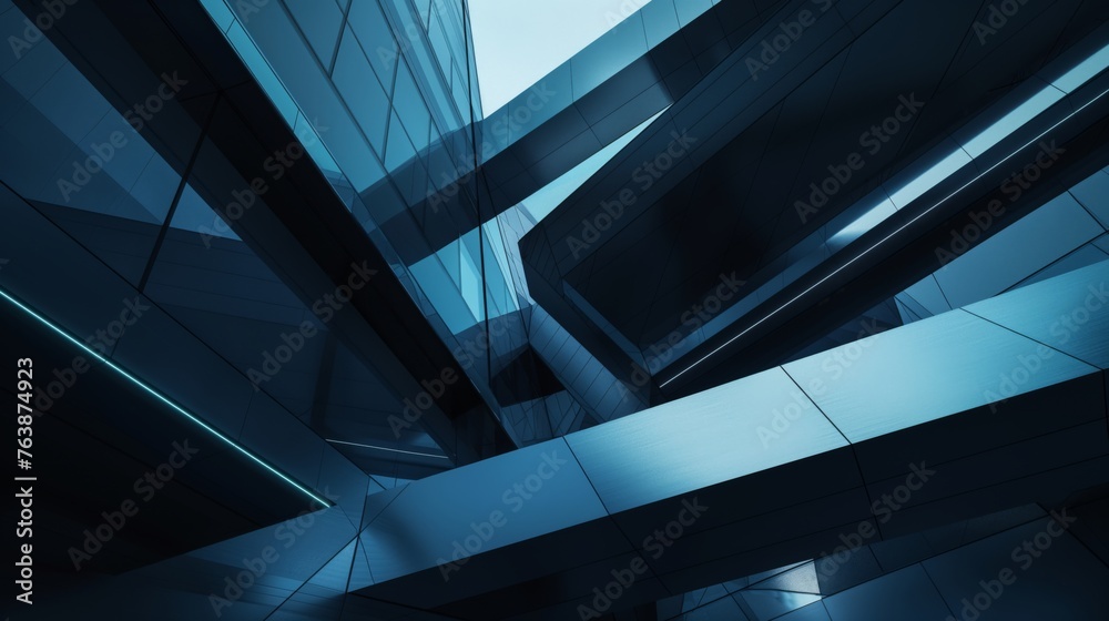 A futuristic and dynamic abstract architectural scene that blends urban geometry and angular lines, using a macro lens to capture the vibrant city lights at dusk and adding a touch of mystery with mon A futuristic and dynamic abstract architectural scene that blends urban geometry and angular lines, using a macro lens to capture the vibrant city lights at dusk and adding a touch of mystery with mon