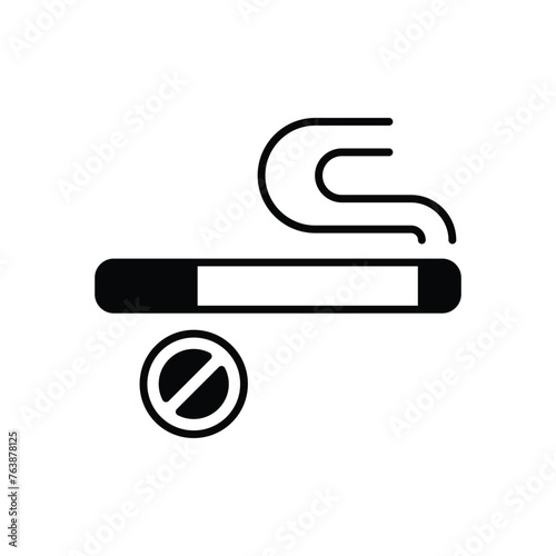 Black solidNo Smoking vector icon