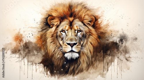 lion portrait , illustration art 