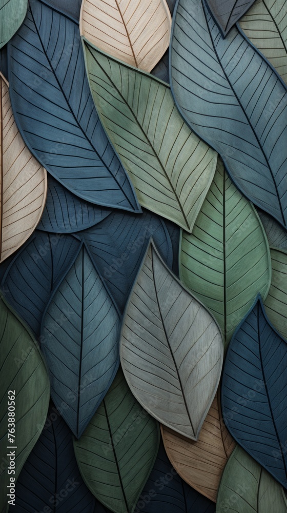 Colorful Wooden Leaves Pattern Design Colorful Wooden Leaves Pattern Design