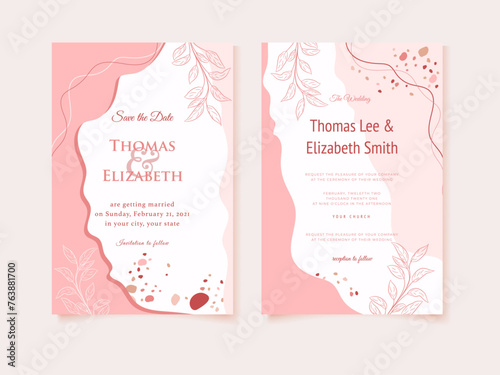 Memphis Style Wedding Invitation Template Design