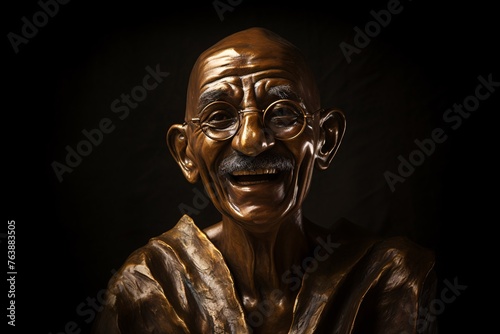 a statue of a man smiling