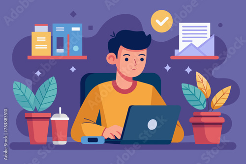  Original name(s): Man blogging vector arts illustration 