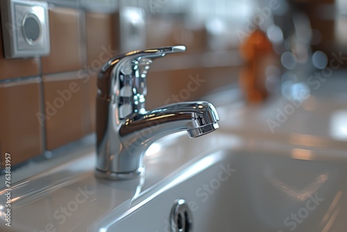 faucet in modern kitchen sink professional advertising photography