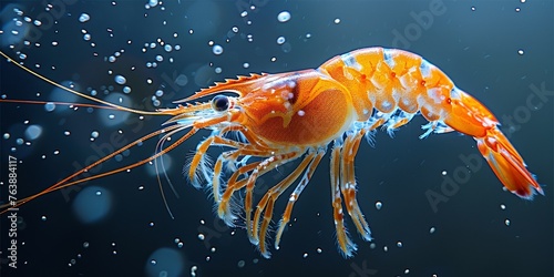 A stunning underwater scene featuring colorful shrimp amidst vibrant marine life.