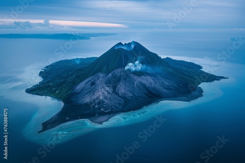 Long exposure beautiful high angle view landscape photography of Acatenango Volcano