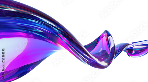 3d modern wave gradient blue and purple isolated on transparent background