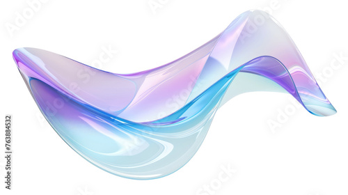 3d modern wave gradient blue and purple isolated on transparent background