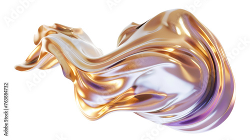 Gradient 3d abstract wave on transparent background