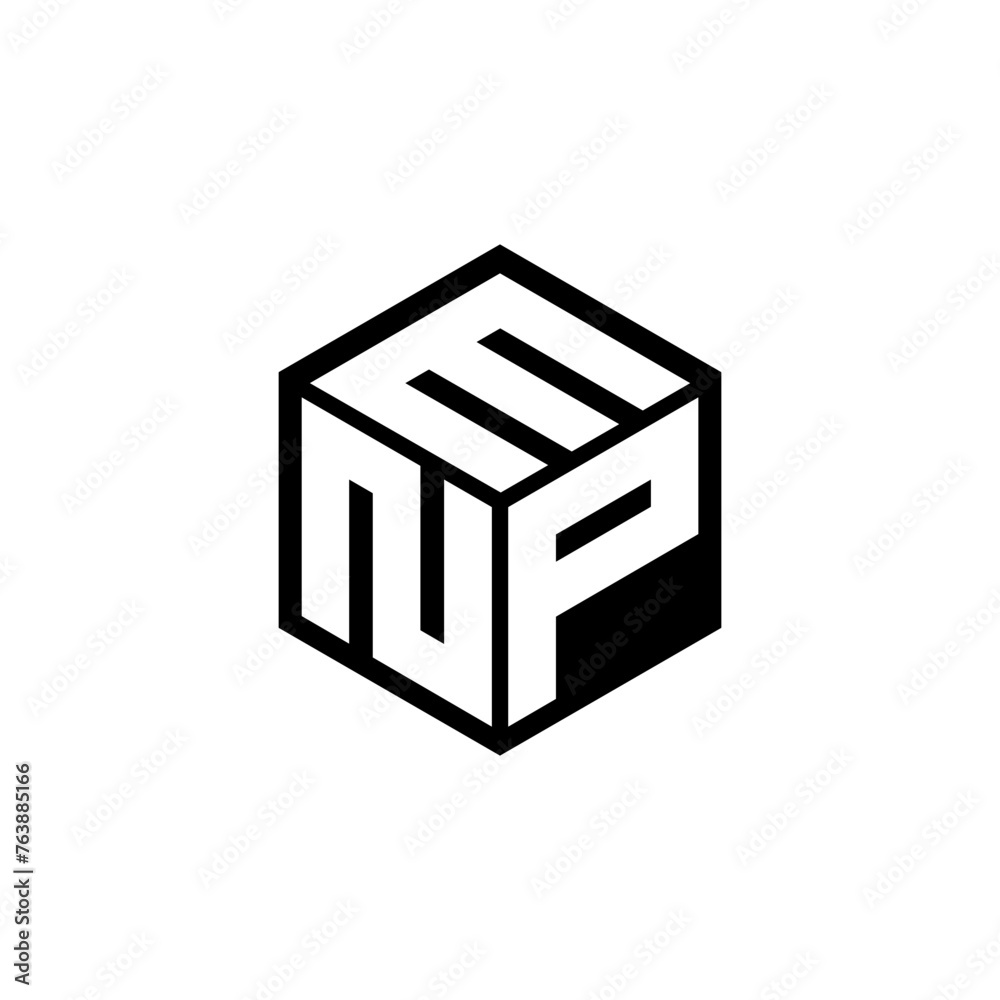NPM letter logo design in illustration. Vector logo, calligraphy designs for logo, Poster, Invitation, etc. - obrazy, fototapety, plakaty 