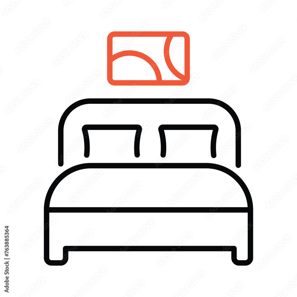 Bed icon editable stock vector illustration. Bed icon editable stock vector illustration.