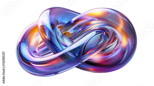 3d modern wave gradient blue and purple isolated on transparent background