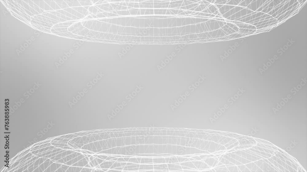 White color low poly torus shapes empty podium or empty stage design professional background