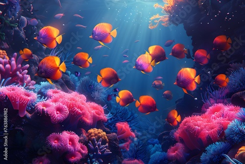 Group of Fish Swimming in an Aquarium © D