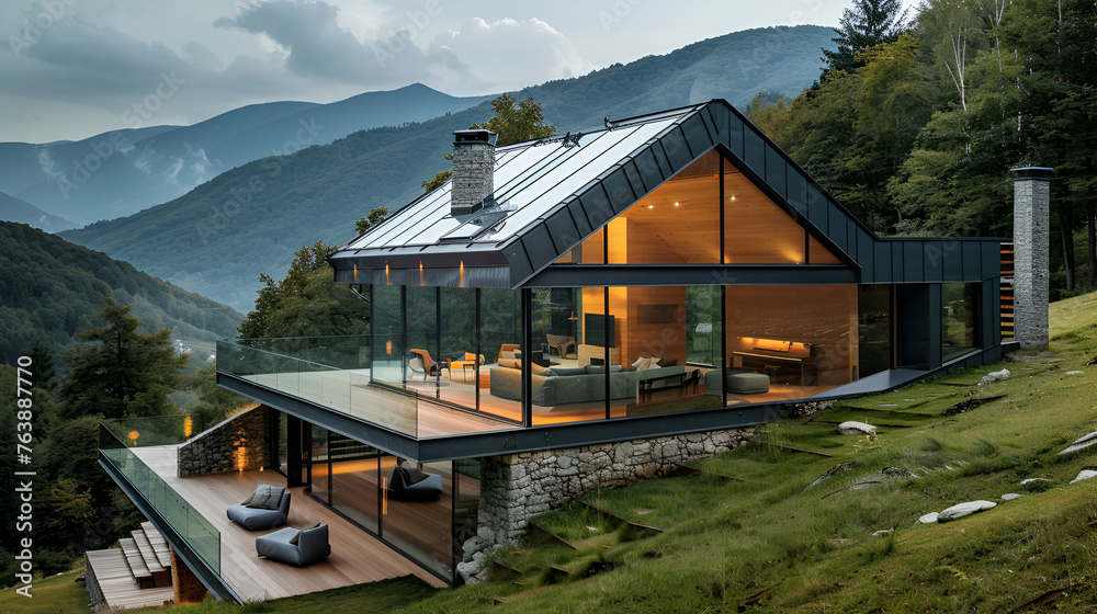 mountain house in the mountains