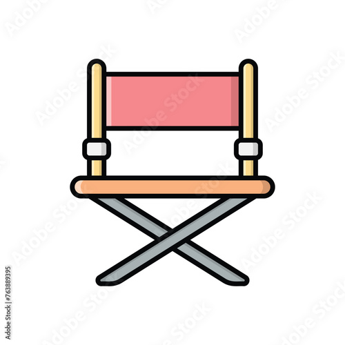 Color Line Director Chair vector icon