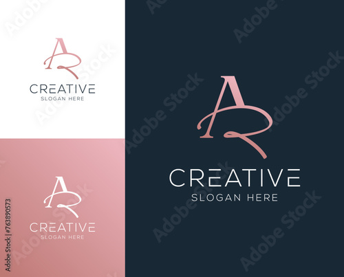 Initial letter RA AR logo design vector illustration