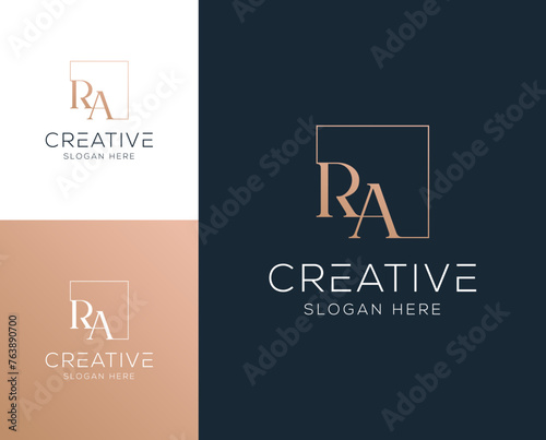 Initial letter RA AR logo design vector illustration
