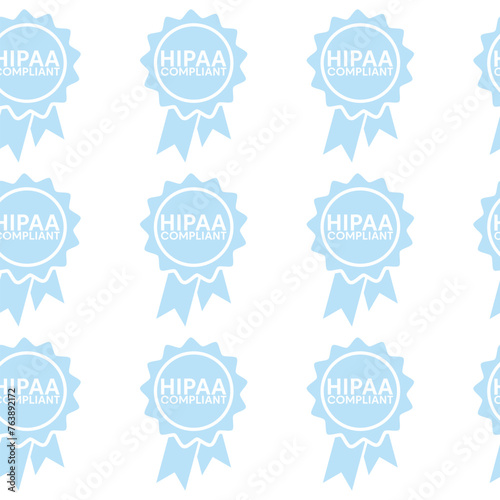 HIPAA badge seamless pattern isolated on white