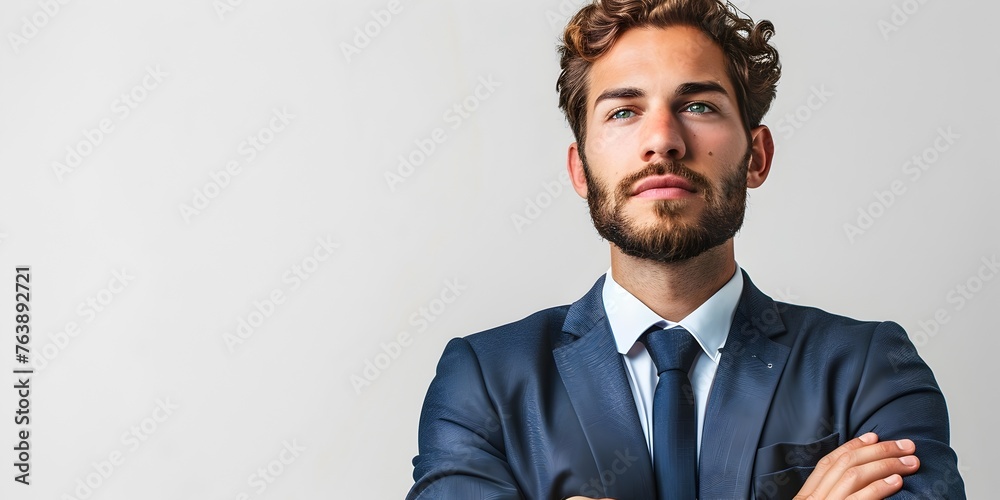 Thoughtful Business Consultant Providing Valuable Advice and Expertise on White Background Thoughtful Business Consultant Providing Valuable Advice and Expertise on White Background