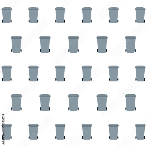 Rubbish bins for recycling icon seamless pattern