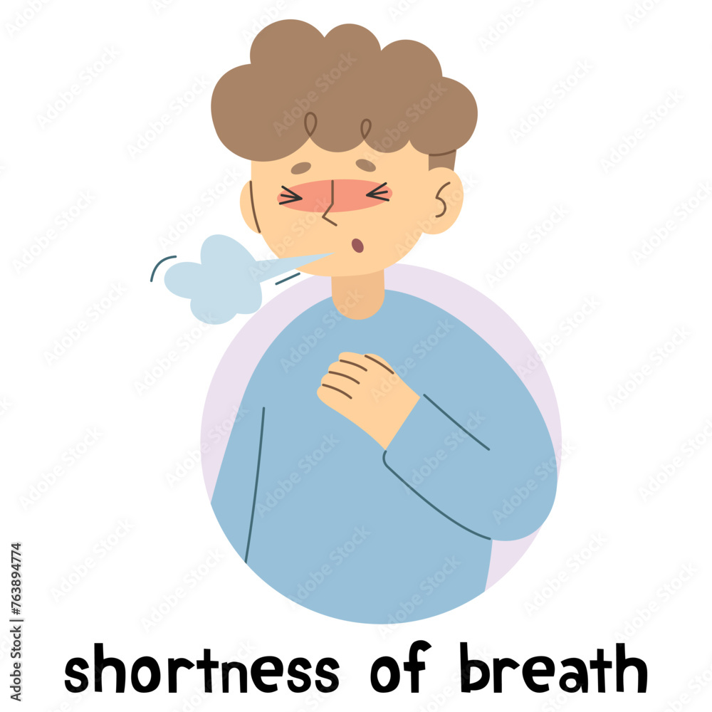 Shortness of breath 7 cute on a white background, vector illustration.
Shortness of breath 7 cute on a white background, vector illustration.